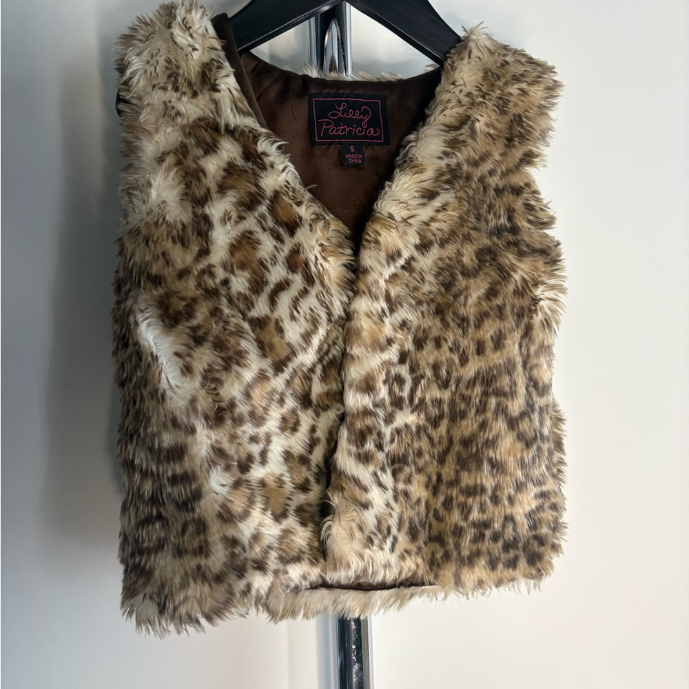 Lilly Patricia Leopard Faux Fur Vest – Size Small Girls Winter Wear